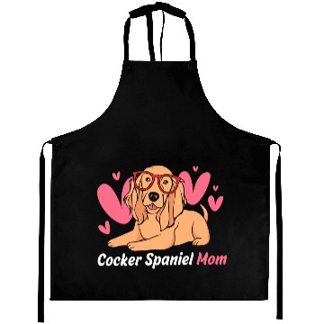 Discover Cute Cocker Spaniel Mom Dog With Glasses Aprons