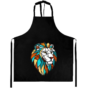 Discover Geometric Lion Stained Glass Aprons Disgin