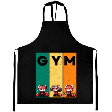 Discover gym red panda funny workout Aprons
