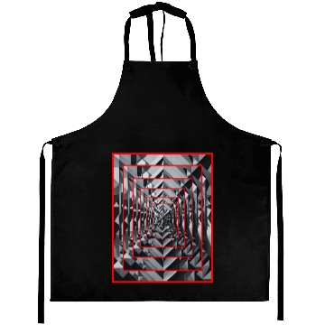 Discover Black/gray rectangle, deep effect and red lines. Aprons