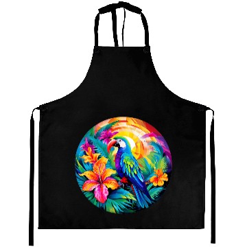 Discover circular-design-featuring-a-bustling-tropical Aprons