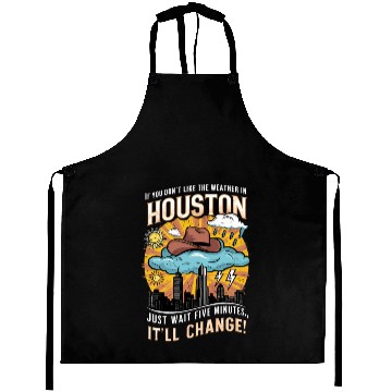 Discover Unpredictable Houston Weather - Fun City Art Aprons