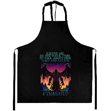 Discover Lord & Savior Cthulhu Cult Lovecraft Necronomicon Aprons