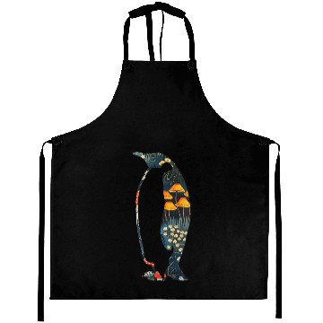 Discover Aesthetic Silhouette Mushrooms Cottagecore Penguin Aprons