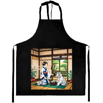 Discover Fantasy Kimono Tiger Premium Aprons