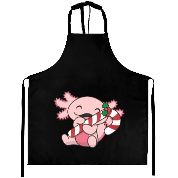 Discover Axolotl Christmas Candy Cane Sweet Axolotl Aprons