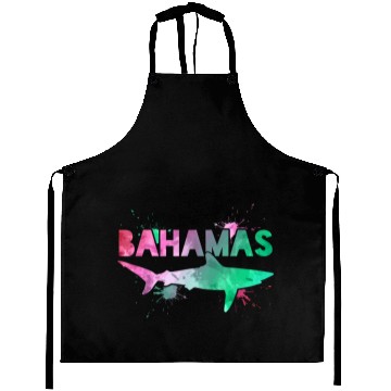 Discover Bahamas Shark Watercolor Souvenir Aprons
