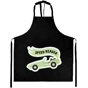Discover Speed ReaderBookish Racing Car Pastel Green Lemon Aprons