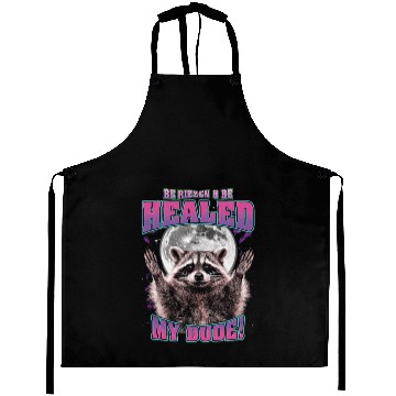 Discover Be Rizzen & Be Healed! Funny Raccoon Bootleg Aprons