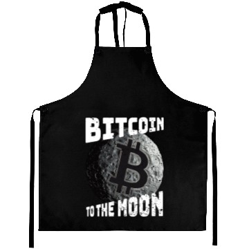 Discover Bitcoin to the moon! Cryptocurrency Crypto Aprons