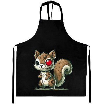Discover scary zombie squirrel for Halloween fun Aprons