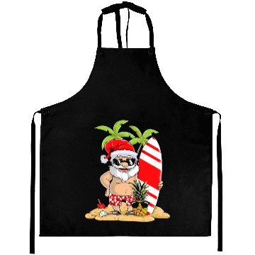 Discover Santa Funny Christmas In July Aprons