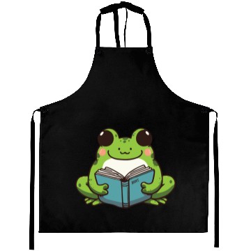 Discover cute book lover frog Aprons