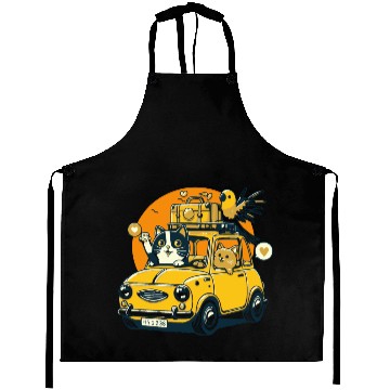 Discover Road Trip by Car : Life's Better with Cat Friends Aprons