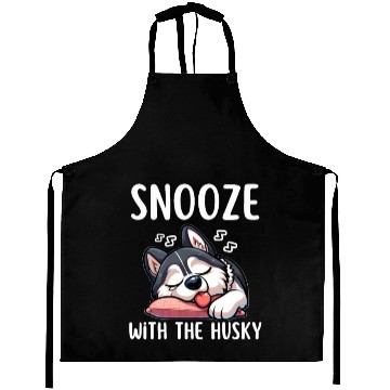 Discover Snooze with the husky |Snooze Mode Husky Edition Aprons