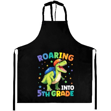 Discover Roaring 5th Grade Dinosaur T Rex Back To School Aprons