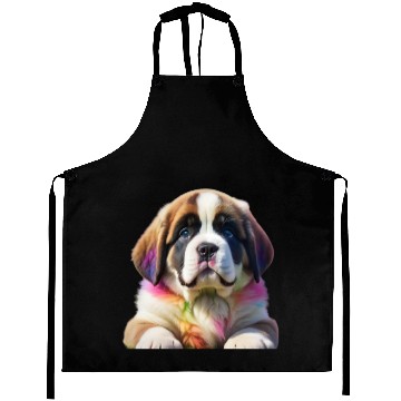 Discover Rainbow Ombre Saint Bernard Puppy Aprons