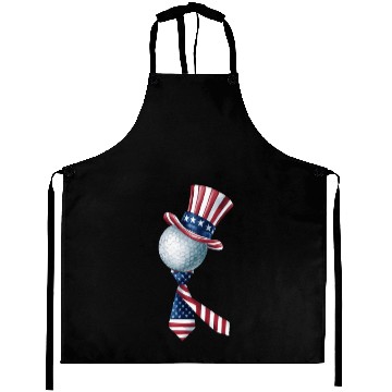 Discover Patriotic Golf Ball with USA Flag Hat and Bow Tie Aprons