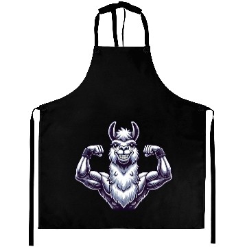 Discover Strong llama alpaca workout fitness bodybuilder Aprons