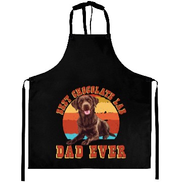 Discover Brown Labrador BEST CHOCOLATE LAB DAD EVER Men Aprons