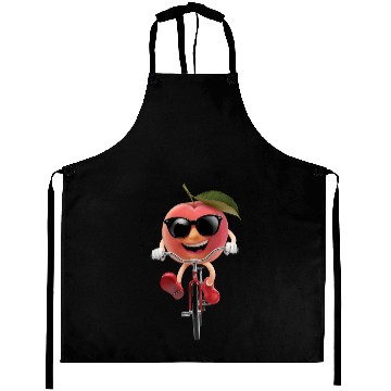 Discover Peach Cycling On Bike Realistic Aprons