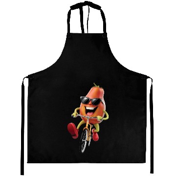 Discover Papaya Cycling On Bike Realistic Aprons