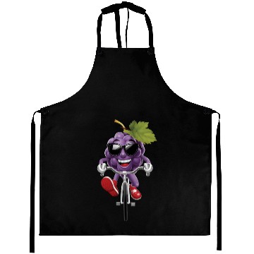 Discover Grapes Cycling On Bike Realistic Aprons