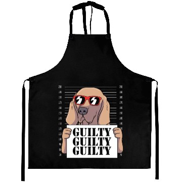 Discover Dog With Sunglasses Mugshot Funny Weimaraner Aprons