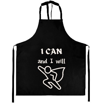 Discover I Can and I Will - Motivational Superhero Aprons