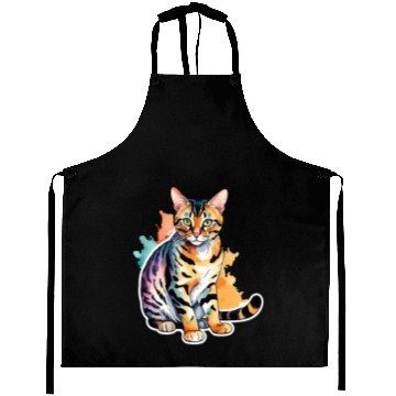 Discover Leopard Cat Watercolor Aprons