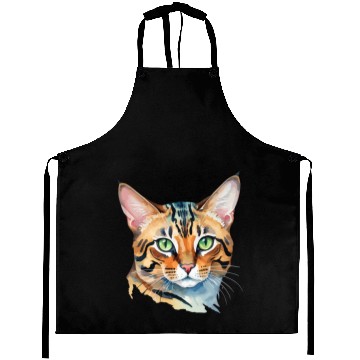 Discover Leopard Cat Watercolor Aprons