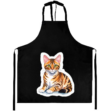 Discover Leopard Cat Watercolor Aprons