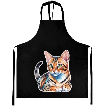 Discover Leopard Cat Watercolor Aprons