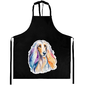Discover Afghan Hound Dog Watercolor Aprons