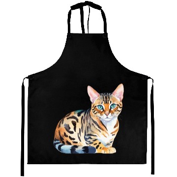 Discover Leopard Cat Watercolor Aprons