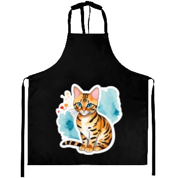 Discover Leopard Cat Watercolor Aprons