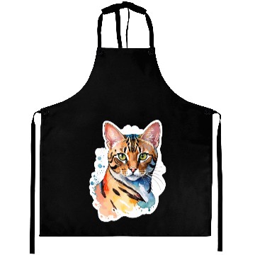 Discover Leopard Cat Watercolor Aprons