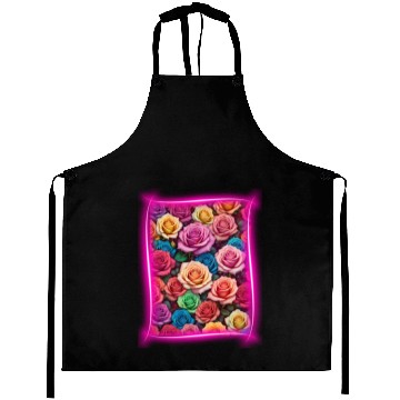Discover Flower design framed by neon lights Aprons