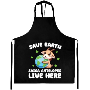 Discover Save The Earth Saiga antelopes Live Here Earth Day Aprons