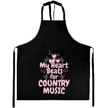 Discover My Heart Beats for Country Music Cowboy Western Aprons