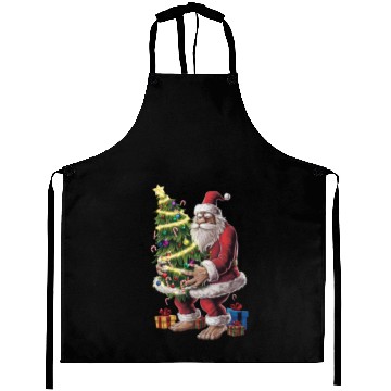 Discover Bigfoot Christmas Tree Lights Xmas Sasquatch Lover Aprons