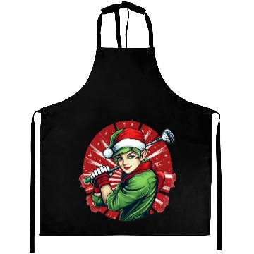 Discover Christmas Elf Golf Aprons