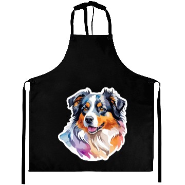 Discover Australian Shepherd Watercolor Aprons