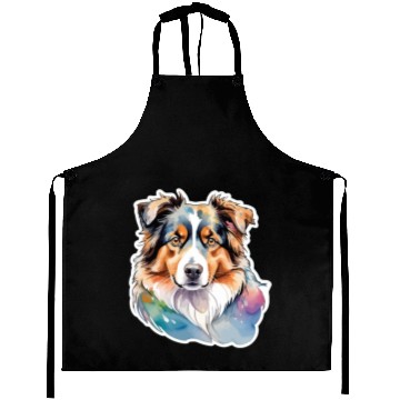 Discover Australian Shepherd Watercolor Aprons