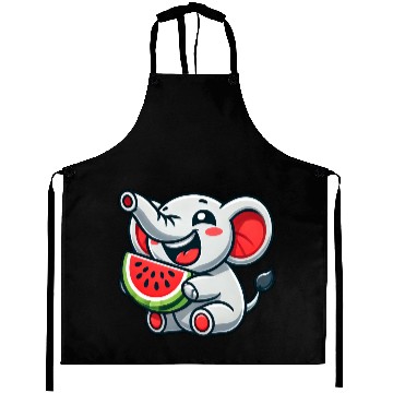 Discover Cute elephant watermelon summer fruit laugh Aprons