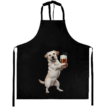 Discover Labrador Drinking Beer Realistic Aprons