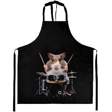 Discover Hamster Playing Drums Realistic Aprons