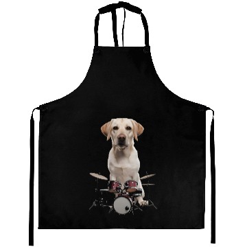 Discover Labrador Playing Drums Realistic Aprons