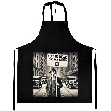 Discover Fiat is dead long live Bitcoin Vintage Ad Aprons