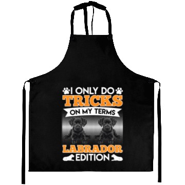 Discover Black Labrador I DO TRICKS ON MY TERMS Funny Aprons